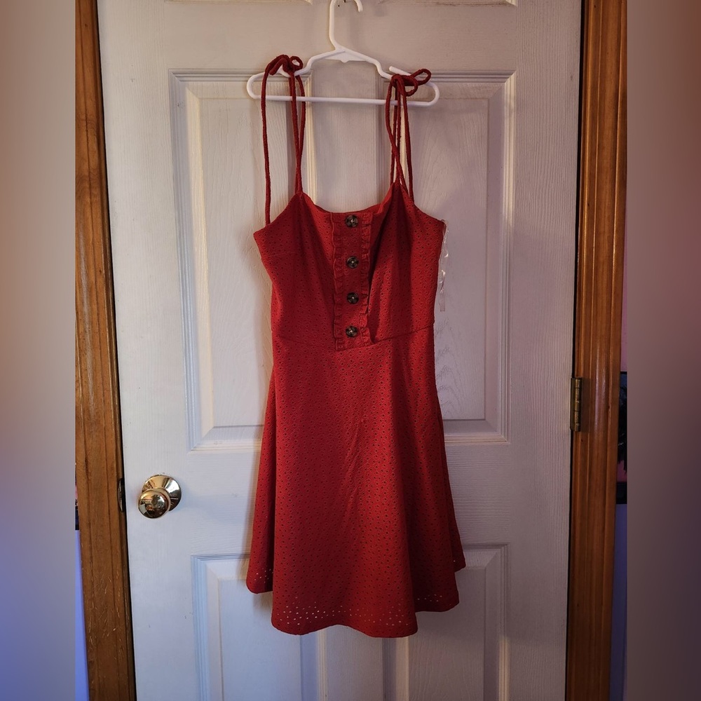 Red Summer Sundress Dress